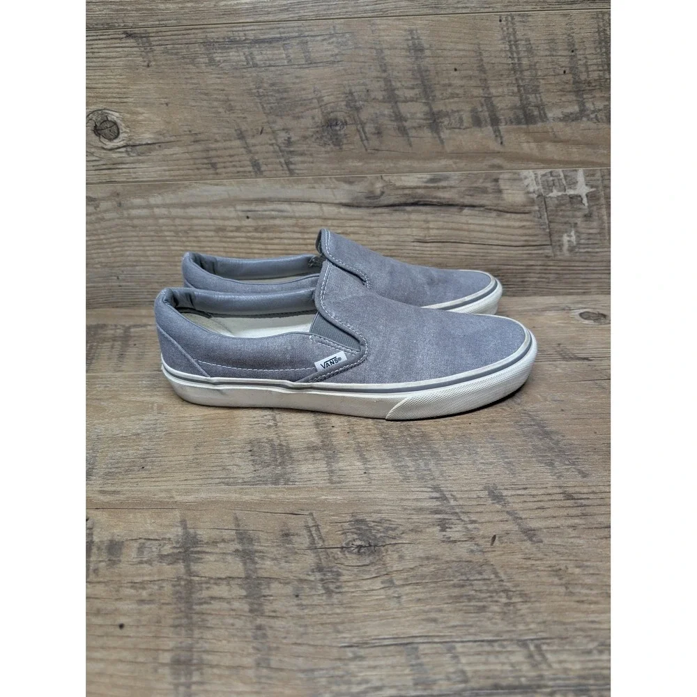 Vans Classic Slip-On Skate Shoes Unisex Size 9.5W / 8M‎ Gray Casual Style